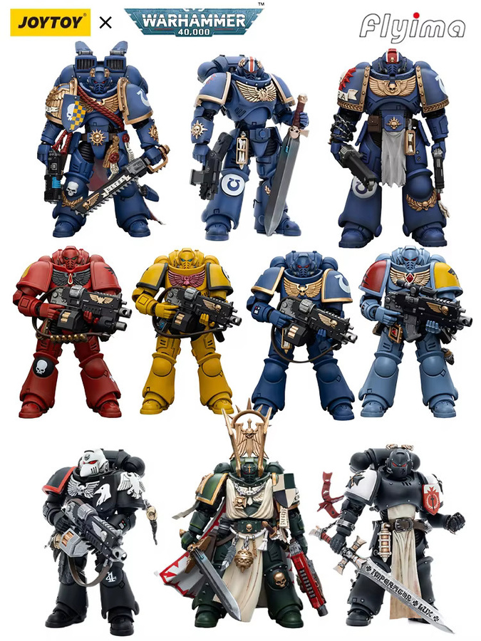 JOYTOY Warhammer 40K Ultramarines Intercessors Blood Angels Imperial Fists Space Wolves NPCSModel, Actionfigur, 1/18 - Bild 3