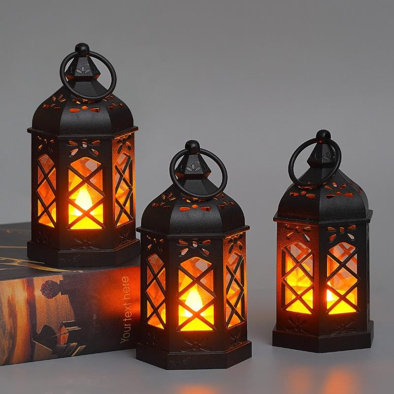 UYAOZHISHANG Retro Schreibtischlampe Sechseckige Windkerze LED-Lampen - Bild 1
