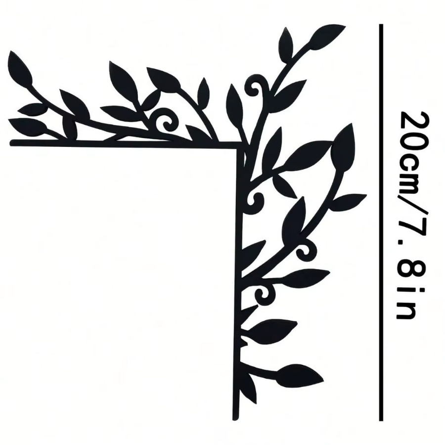 CIFBUY Wandkunst aus Metall in Schwarz als elegante Pflanzentür-Eckwanddekoration für Garten, Wohnzimmer oder Schlafzimmer - Bild 3