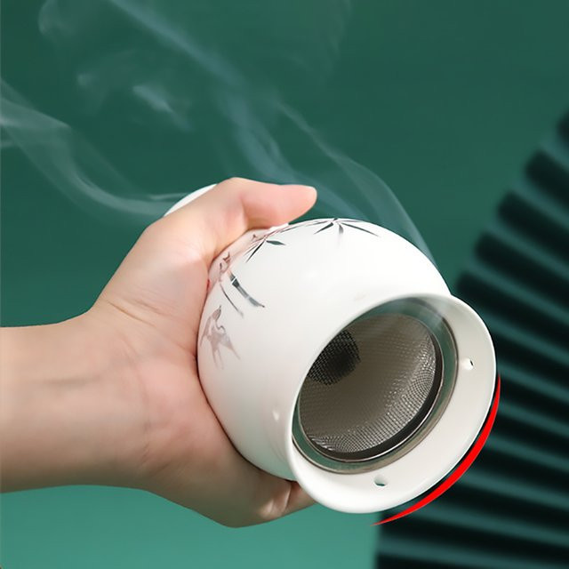 FODRK Moxibustion Jar aus weißem Dehua-Porzellan als Moxa-Stick-Brenner für Akupunktur-Massage und Meridian-Therapie - Bild 1