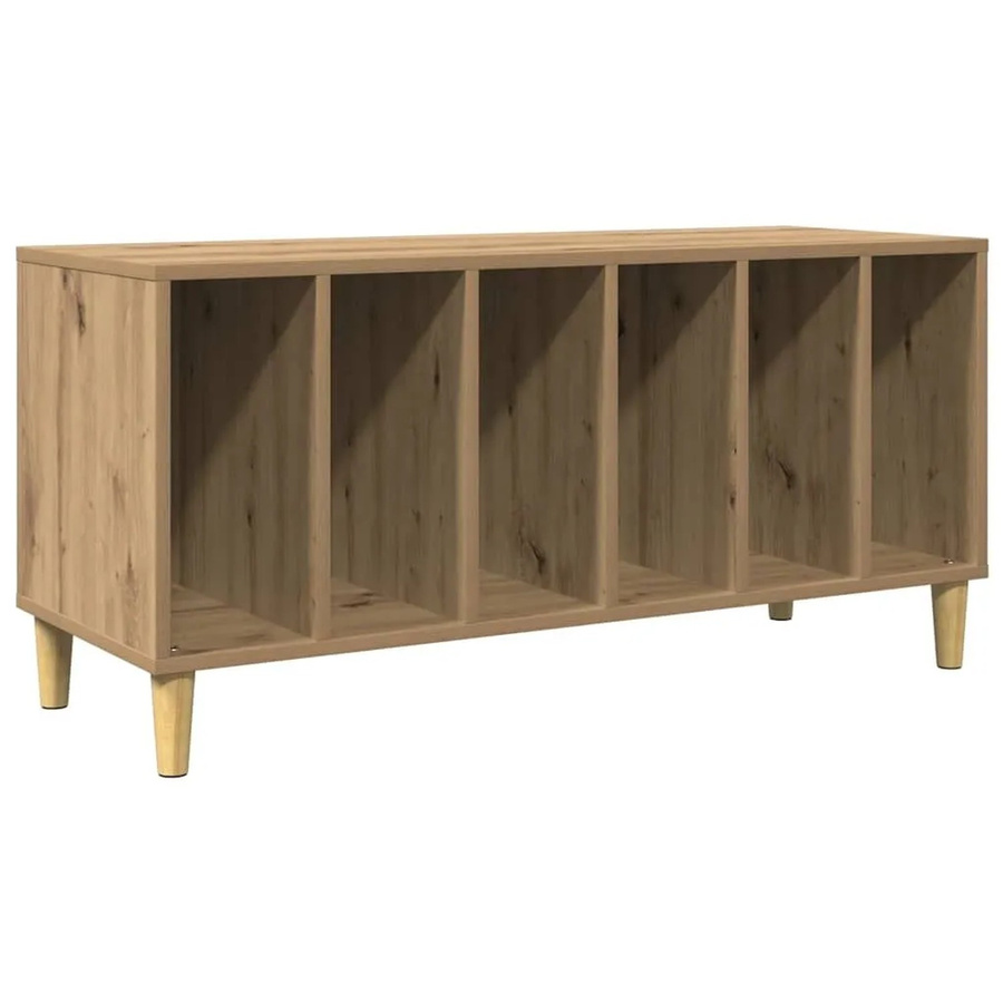 vidaXL Plattenschrank Artisan-Eiche in Braun aus Holzwerkstoff und Eukalyptus, B/T/H: 100 x 38 x 48 cm - Bild 2