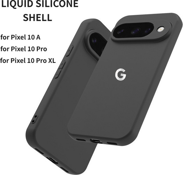 Stoßfeste Silikonhülle mit Hautgefühl für Google Pixel 10 9 Pro XL 8 7 6 A in Black und Purple - Bild 1