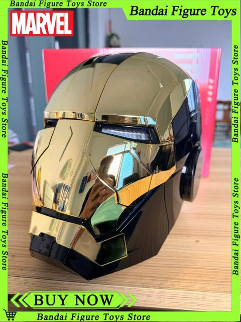 Bandai Marvel Mk5 Iron Man Helm, Schwarz-Gold, Sprachaktiviert, Elektrisch - Bild 1