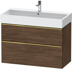 Duravit Waschtischunterschrank D-Neo Wandhängend mit 1 Tür und 1 Auszug, Grau/Braun Hochglanz, B: 98,4 cm, T: 44,2 cm, H: 62,5 cm - Bild 1
