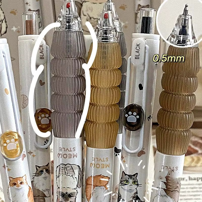 SXH 4er-Set Katzen-Gelstifte im Kawaii-Stil mit schwarzer Tinte und komfortablem Griff für Schüler und Schreibwaren-Liebhaber - Bild 3