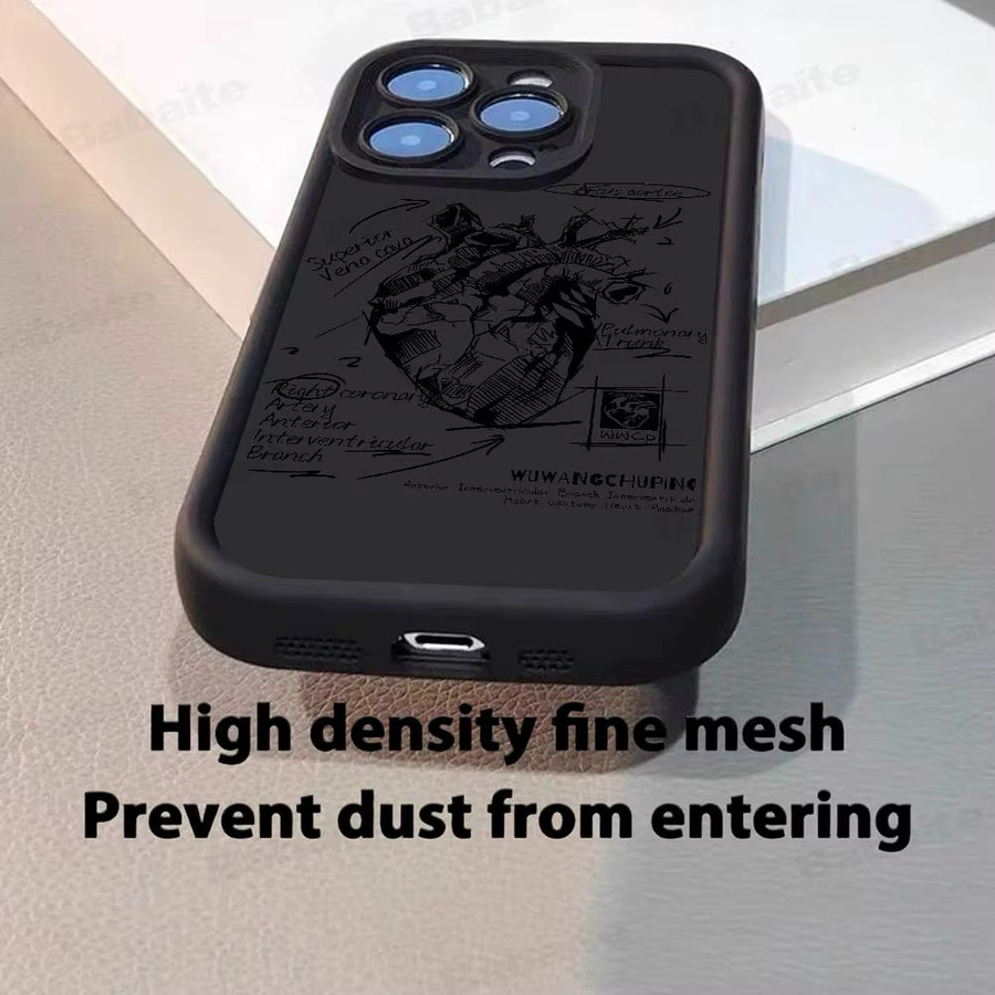 Stoßfeste Silikon-Handyhülle mit medizinischem Herz-Motiv für Apple iPhone 11 bis iPhone 17 Pro Max, Farbe: Schwarz - Bild 2