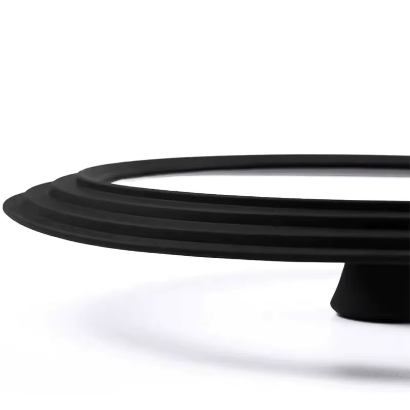 Universeller Ersatzdeckel aus gehärtetem Glas mit Silikonrand für Töpfe und Pfannen von PGY in Transparent oder Schwarz - Bild 3