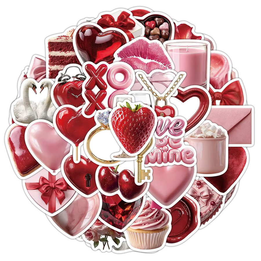 Rspctou Valentinstag Cartoon-Graffiti-Aufkleber, 10-teiliges Set, multicolour - Bild 2