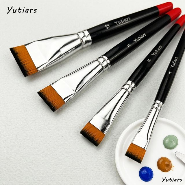 Yutiars 4-teiliges Künstler-Pinselset für Acryl, Öl, Aquarell und Lackierarbeiten mit Anti-Shedding-Spitzen - Bild 1