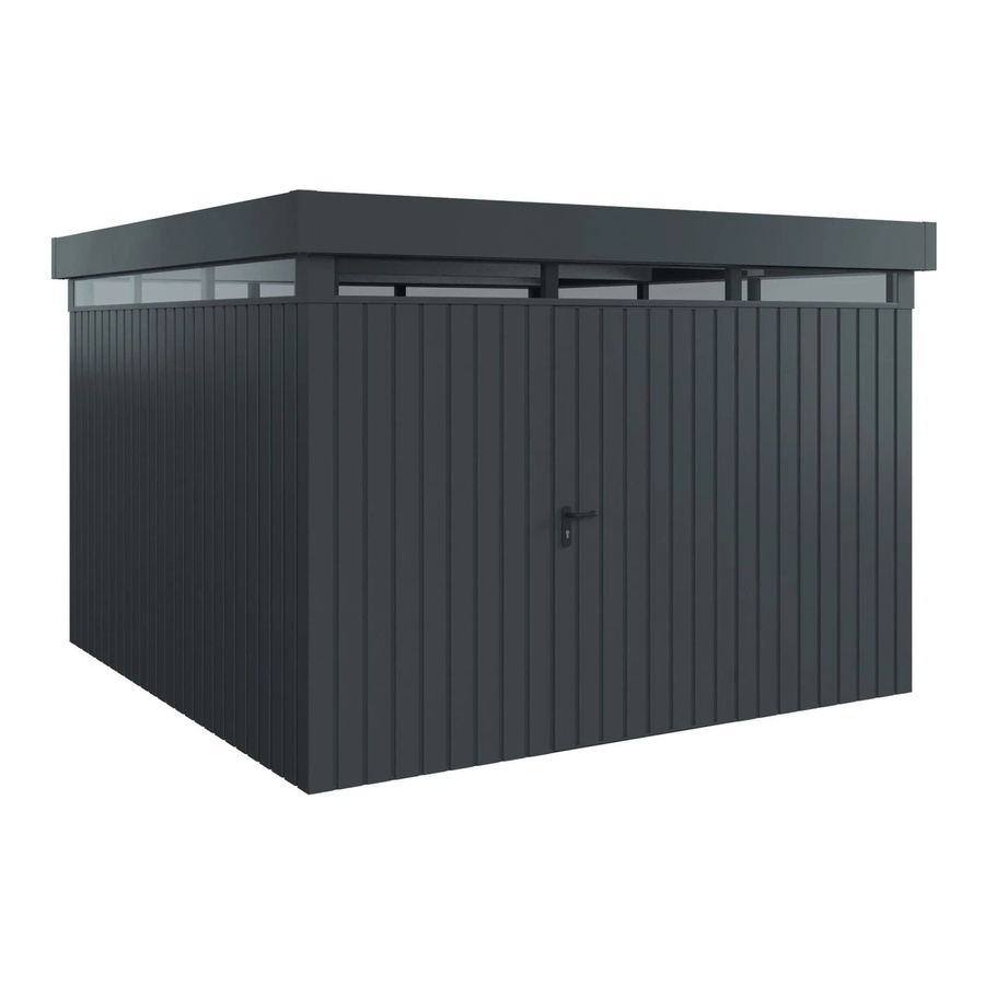 EcoStar Gerätehaus Euroline Flachdach mit Lichtband in Anthrazit, B/T: 325 x 325 cm, 1-flüglig - Bild 2