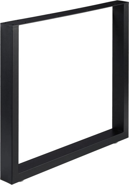 Relaxdays 2er Set Tischkufen aus Stahl in Schwarz Matt, Antirutsch, B/H: 80 x 72 cm - Bild 1