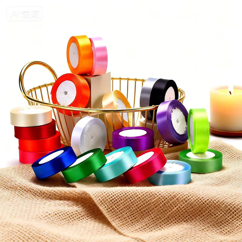 Merylover Satinbänder Set für DIY Bastelbedarf und Nähzubehör in Peach und Multicolour, Breite: 6 mm, 10 mm, 15 mm, 25 mm oder 40 mm, Länge: 25 Yard - Bild 3