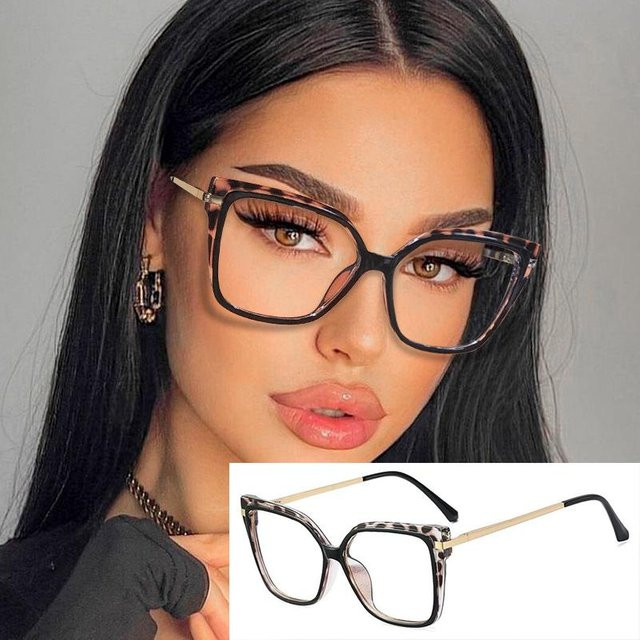 Dote Myopie-Brille Damen, quadratisch, Metall, Vollrand, braun, Unisex - Bild 1
