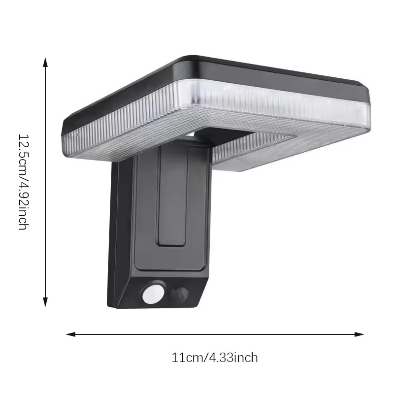 SHENZHITECH Solarwandleuchte in Schwarz mit 120 Grad Neigung, Infrarot-Bewegungssensor, Fernbedienung und IP65 Wasserdichtigkeit für den Garten - Bild 2