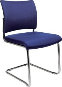Topstar Besucher-Stuhl Visit20 mit Polsterung in Blau, stapelbar und mit Stahlrohrgestell - Bild 1
