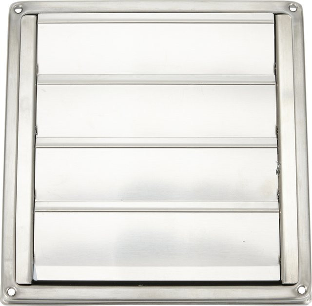 Außenwandentlüftung aus Edelstahl 304 in Silber mit beweglichem quadratischem Luftauslass, Durchmesser: 100 mm - Bild 1