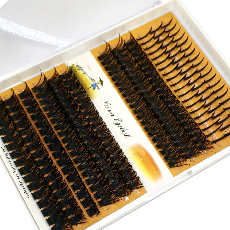 Ams 3D Wispy Spikes Wimperncluster, D Curl, 12 Reihen, Unisex - Bild 2