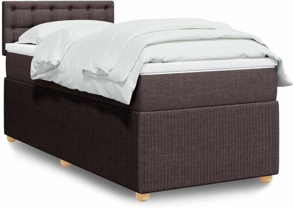 vidaxl Boxspringbett mit Matratze aus Stoff in Braun, B/T/H: 90 x 190 x 100,5 cm - Bild 1