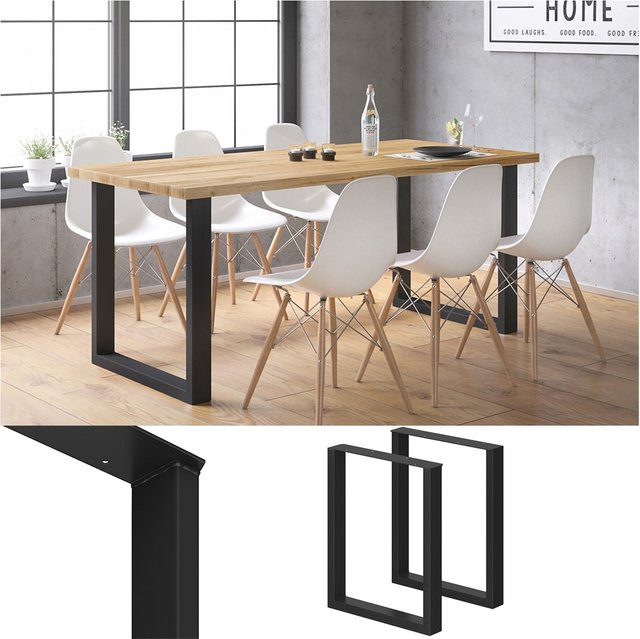 Vicco Tischbeine Loft Tischkufen pulverbeschichtet im 2er Set, Farbe: Schwarz, H x B x T: 72 x 60 x 60 cm - Bild 1