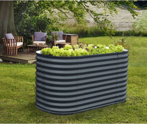 VITAVIA Hochbeet Terra 858 aus Zincalume® in Grau, B/H/L: 82,1 x 85,8 x 162,1 cm - Bild 1