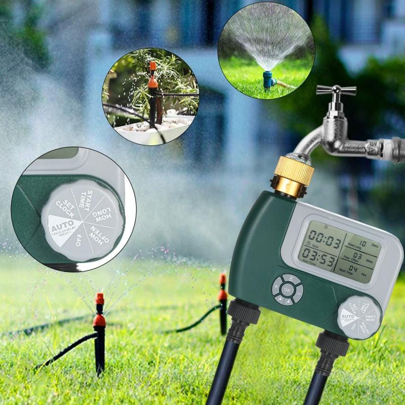 TOMTOP JMS Programmierbarer digitaler Schlauch-Wasserhahn-Timer mit Display, batteriebetriebenes automatisches Bewässerungssystem für den Außenbereich mit US-Wasserhahnanschluss - Bild 5