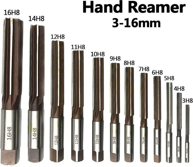 HSS-Handreibahlen-Set Präzisions-H8 9SiCr mit geradem Schaft in Silber, Durchmesser 3–16 mm - Bild 1
