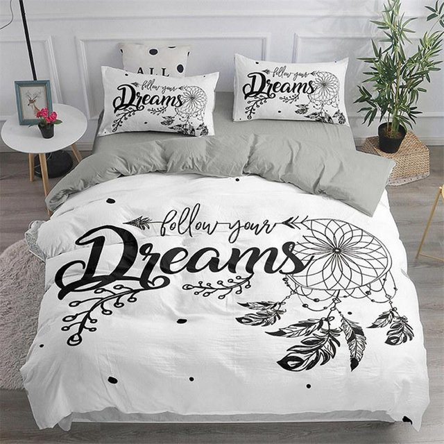Bettwäsche Traumfänger mit Kissenbezug aus Mikrofaser in Weiß, Boho-Design, B/H: 135 x 200 cm - Bild 1