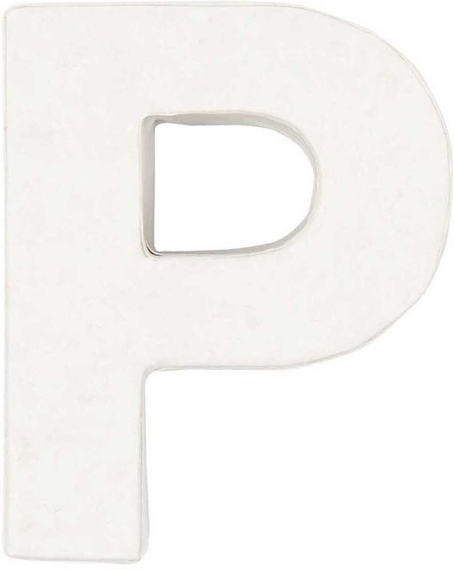 Rico Design 3D Papp-Buchstabe P in Weiß für die Tischdekoration - Bild 1