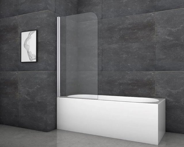 Aurlane Badewannenfaltwand Silver Classic 1-flügelig in Chrom und Transparent, B: 80 cm, H: 140 cm - Bild 1