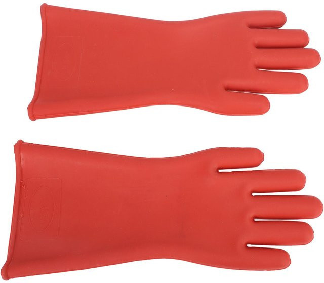 Ein Paar rote elektrisch isolierte Gummihandschuhe aus Latex Klasse 00 Hochspannungs-Isolierhandschuhe für Elektriker mit 12KV Schutzspannung - Bild 1