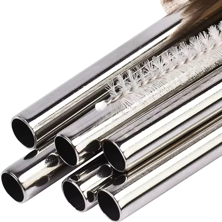 FAIS DU 4er Set wiederverwendbare Trinkhalme aus Edelstahl 304 in Silber mit Reinigungsbürste, Durchmesser: 12 mm - Bild 4