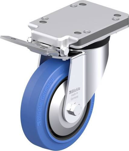 Blickle Stahlblech-Lenkrolle LK-POEV 160KA-IS-SB-FA in Schwarz und Blau mit 160 mm Rad-Durchmesser und 400 kg Tragfähigkeit - Bild 1