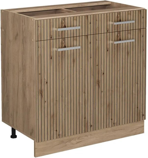 Vicco Küchenunterschrank R-Line Artisan-Eiche/Goldkraft Eiche, Farbe Braun, B/T/H: 80 x 46 x 81,6 cm - Bild 1