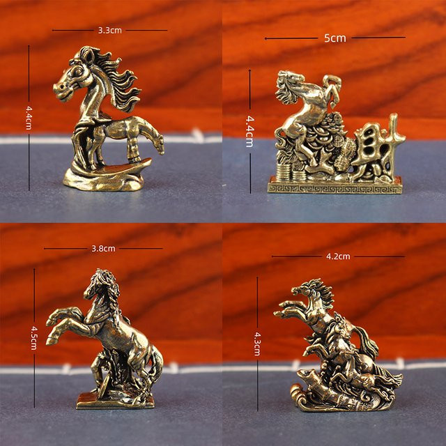 JETTING Vintage Pferde-Statue aus Kupfer und Gold als Feng-Shui-Ornament zur Heimdekoration - Bild 1