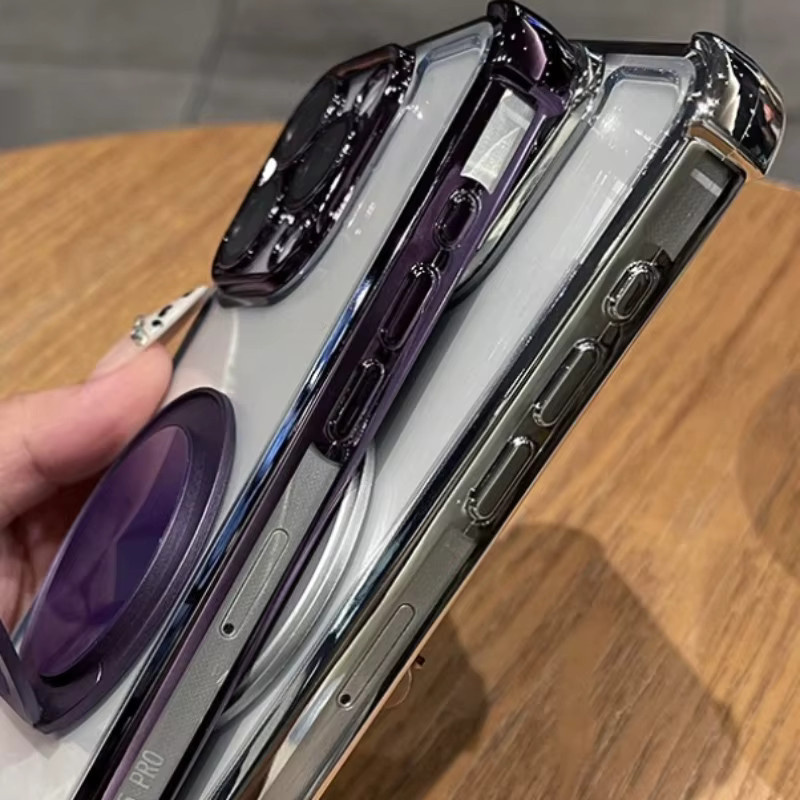 Stoßfeste transparente Handyhülle mit drehbarer Halterung für Xiaomi Poco F8 Ultra, F7 und X7 Pro in Lila - Bild 2