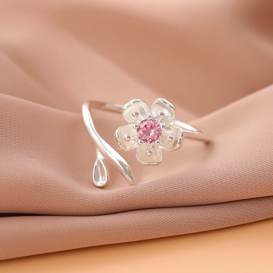 GaGa-Duck Ring, 925 Silber, Rosa Kristall, Damen - Bild 2