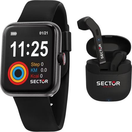 Sector Smartwatch Set, Aluminium, Schwarz, 38 mm, Unisex