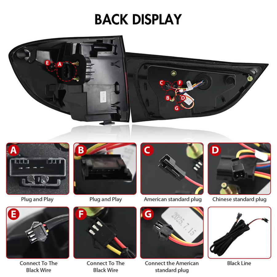 COOLCMP LED-Rückleuchten Set in Rot für BMW X5 E70 (2007-2013) und X5 F15 (2014-2018) - Bild 6