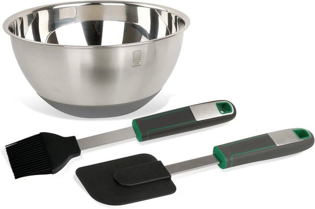 Fackelmann Backhelfer-Set Bonn, 3-teilig, aus Edelstahl und Silikon, Silber - Bild 1