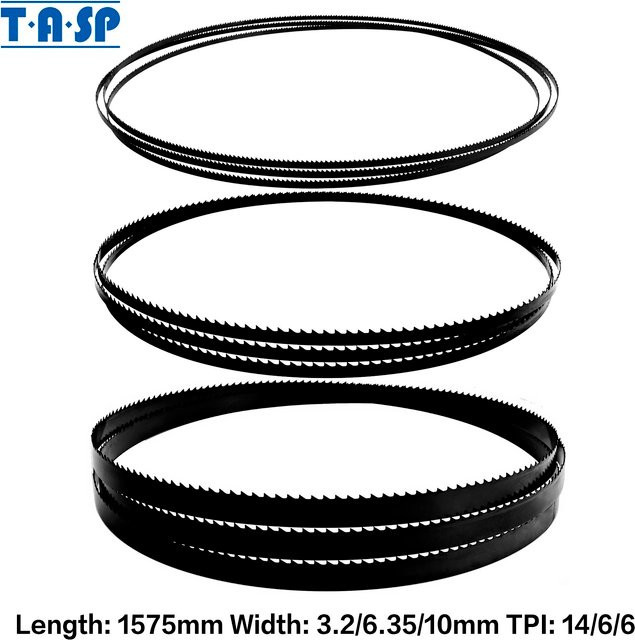 TASP 3-teiliges Bandsägeblatt-Set für 9 Zoll Bandsägen mit 6 TPI und 14 TPI, Länge: 1575 mm - Bild 1