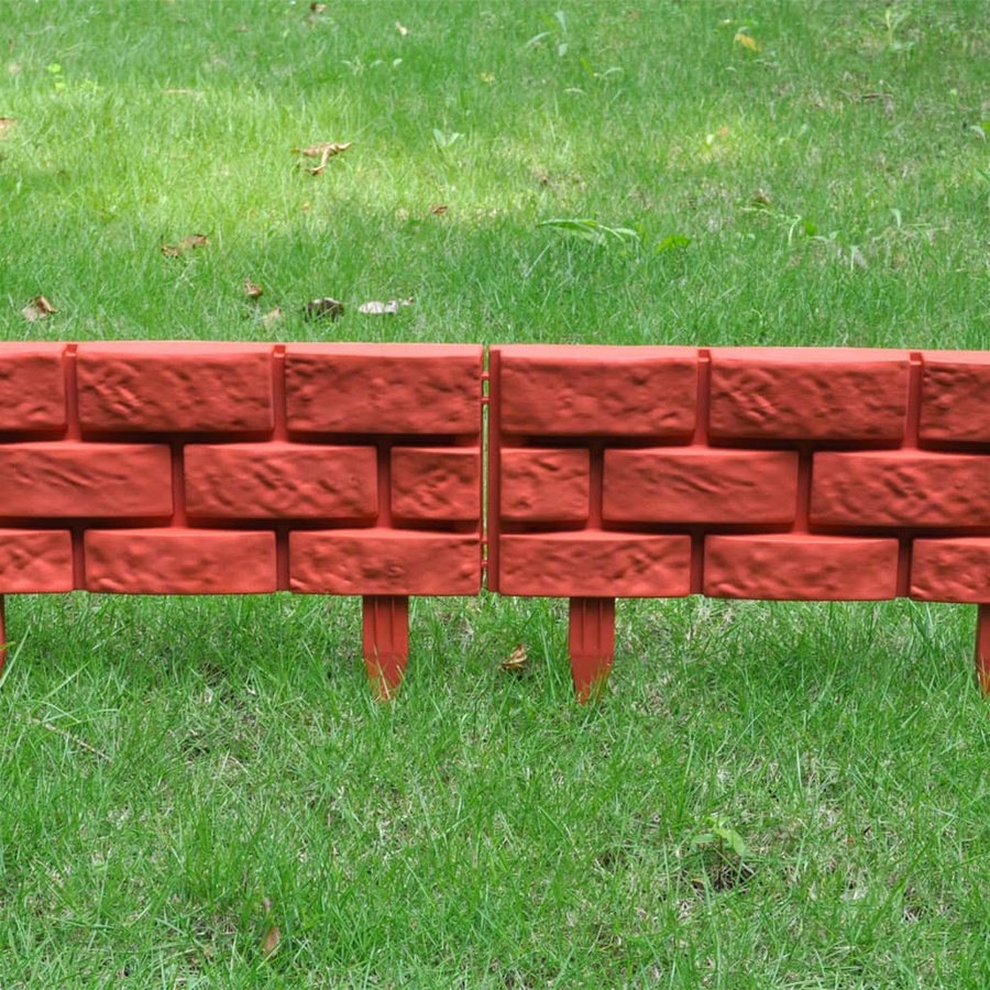 vidaXL Rasenkanten in Rot im Backstein-Design aus Polypropylen, 11 Stück - Bild 5