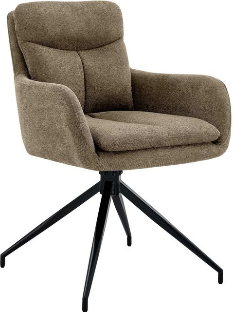 DELUKE Esszimmerstuhl DUTOR in Braun aus Stoff mit Metallgestell, B/T/H: 57 x 62 x 83 cm - Bild 1