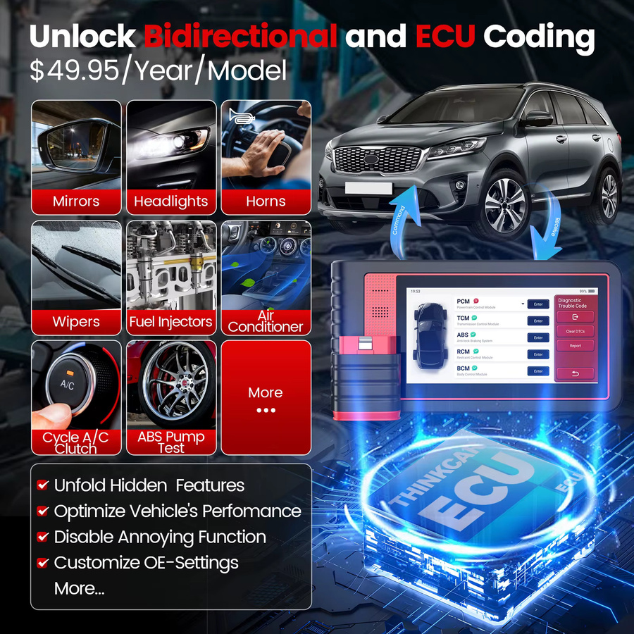 Thinkcar Thinktool Mini OBD2 Scanner in Schwarz mit lebenslang kostenlosem Diagnose-Tool für 28 Reset-Funktionen und Fehlercode-Auslesung - Bild 6