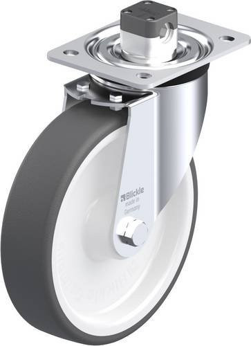 Blickle L-POTH 200R-CS11 Lenkrolle mit Feststeller in Grau und Weiß, Rad-Durchmesser: 20 cm, Tragfähigkeit: 400 kg - Bild 1