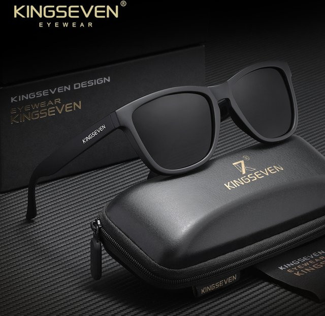 KINGSEVEN Sonnenbrille, Vollrand, Square, Kunststoff, Schwarz, Unisex - Bild 1
