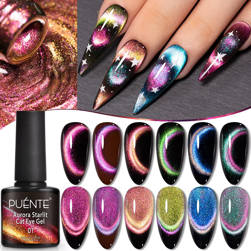 PUENTE Vibrant Starry Galaxy Cat Magnetischer Gel-Nagellack, 7,5 ml - Bild 2
