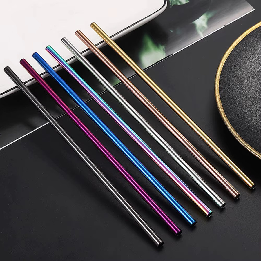 40 Stück wiederverwendbare Metallstrohhalme aus 304 Edelstahl von uniturcky in Silber und Multicolour für Cocktails und Kaffee - Bild 1