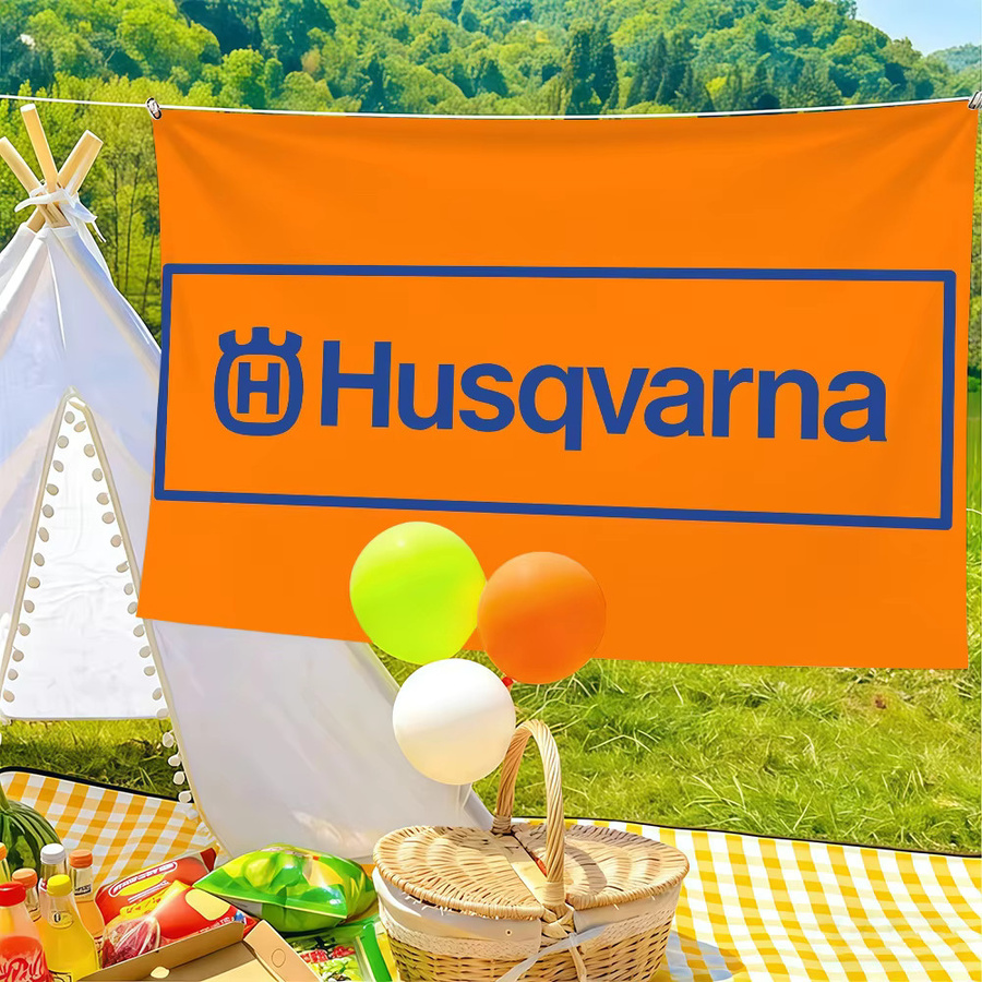 Husqvarna Flagge Orange Wanddekoration Banner B: 60 cm, H: 40 cm - Bild 3