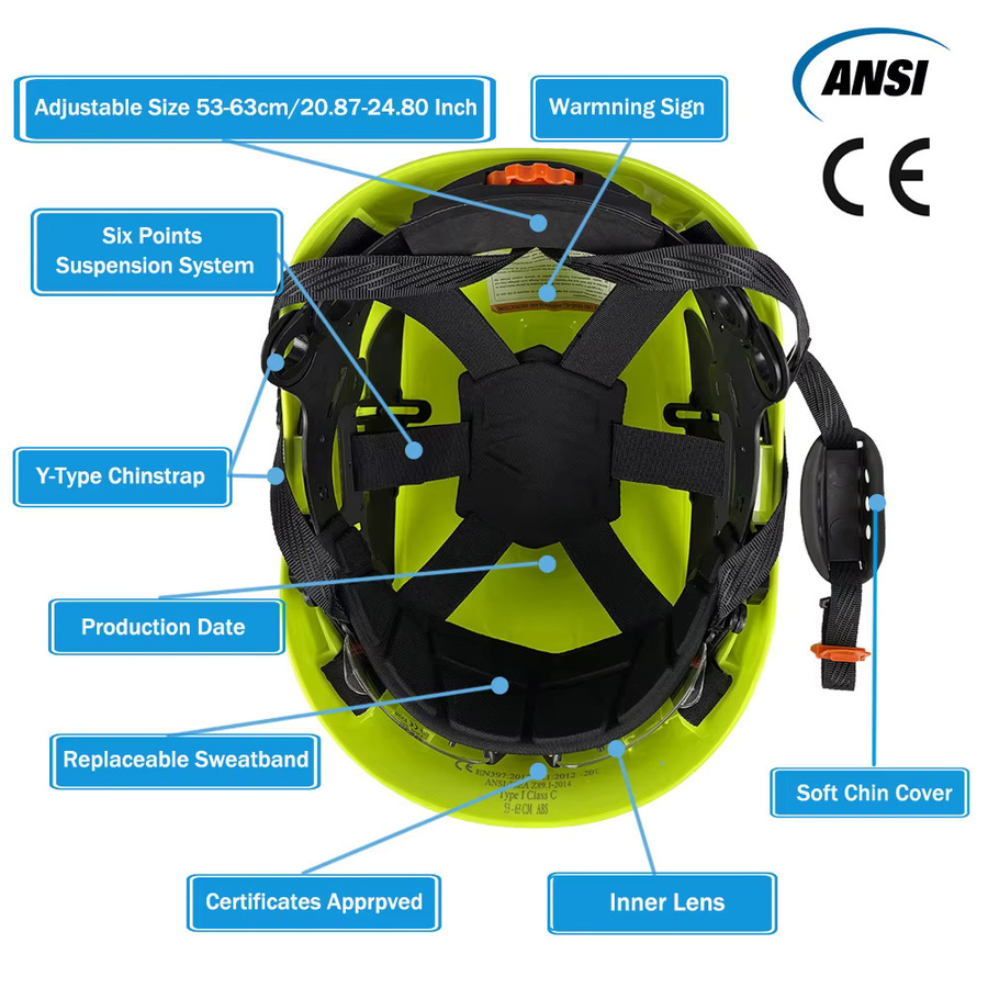 CE-Schutzhelm aus ABS mit integrierter Schutzbrille, Ohrenschützern, LED-Scheinwerferstreifen und Warnrücklicht in Schwarz-Gelb - Bild 2