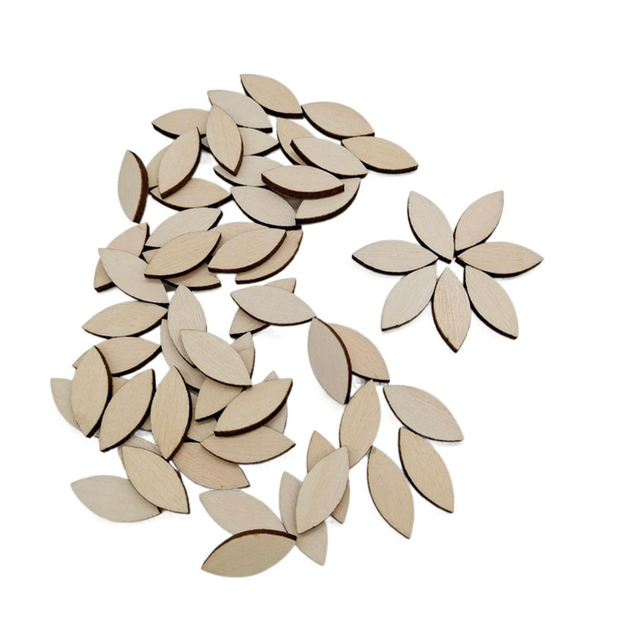 100 Stück Xingben Nine ovale Holzscheiben aus Holz in Khaki für DIY-Handwerk und Dekoration - Bild 2